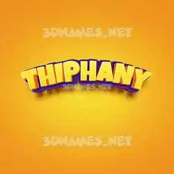 thiphany in Orange Toon style - 3D name wallpaper