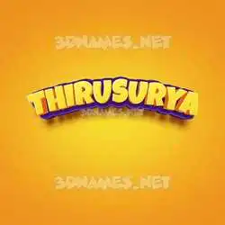 thirusurya in Orange Toon style - 3D name wallpaper
