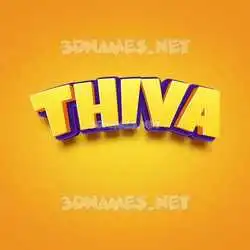 thiva in Orange Toon style - 3D name wallpaper