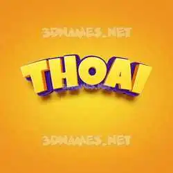 thoai in Orange Toon style - 3D name wallpaper