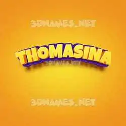 thomasina in Orange Toon style - 3D name wallpaper