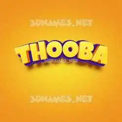 thooba in Orange Toon style - 3D name wallpaper