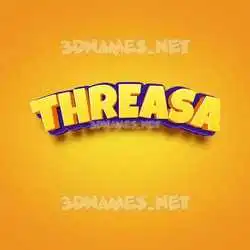 threasa in Orange Toon style - 3D name wallpaper