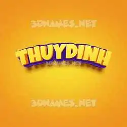 thuydinh in Orange Toon style - 3D name wallpaper