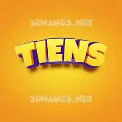 tiens in Orange Toon style - 3D name wallpaper