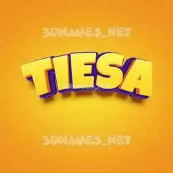 tiesa in Orange Toon style - 3D name wallpaper