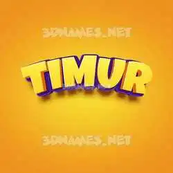 timur in Orange Toon style - 3D name wallpaper