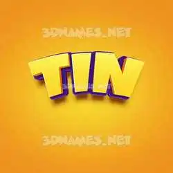 tin in Orange Toon style - 3D name wallpaper