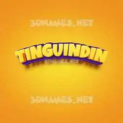 tinguindin in Orange Toon style - 3D name wallpaper