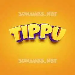 tippu in Orange Toon style - 3D name wallpaper