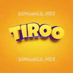 tiroo in Orange Toon style - 3D name wallpaper