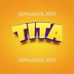 tita in Orange Toon style - 3D name wallpaper