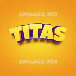 titas in Orange Toon style - 3D name wallpaper