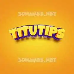 titutips in Orange Toon style - 3D name wallpaper
