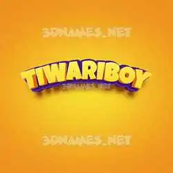tiwariboy in Orange Toon style - 3D name wallpaper