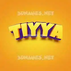 tiyya in Orange Toon style - 3D name wallpaper