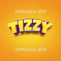 tizzy in Orange Toon style - 3D name wallpaper