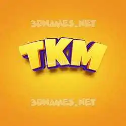 tkm in Orange Toon style - 3D name wallpaper