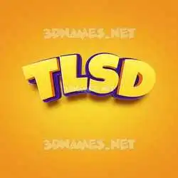 tlsd in Orange Toon style - 3D name wallpaper