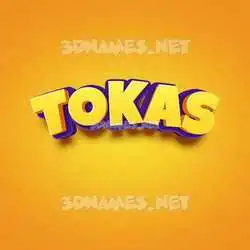 tokas in Orange Toon style - 3D name wallpaper