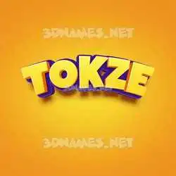 tokze in Orange Toon style - 3D name wallpaper