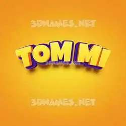 tom mi in Orange Toon style - 3D name wallpaper