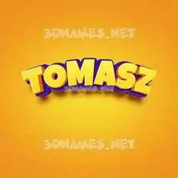 tomasz in Orange Toon style - 3D name wallpaper