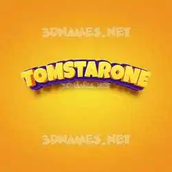 tomstarone in Orange Toon style - 3D name wallpaper