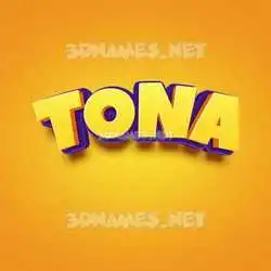 tona in Orange Toon style - 3D name wallpaper