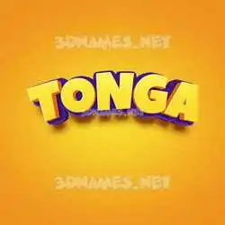 tonga in Orange Toon style - 3D name wallpaper