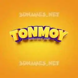 tonmoy in Orange Toon style - 3D name wallpaper