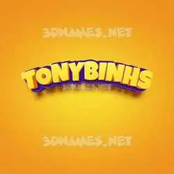tonybinhs in Orange Toon style - 3D name wallpaper