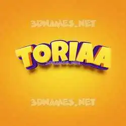toriaa in Orange Toon style - 3D name wallpaper