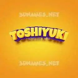 toshiyuki in Orange Toon style - 3D name wallpaper