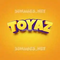 toyaz in Orange Toon style - 3D name wallpaper