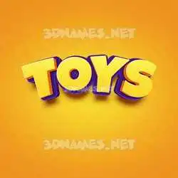 toys in Orange Toon style - 3D name wallpaper