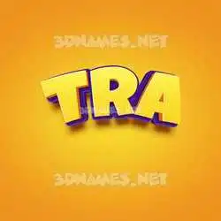 tra in Orange Toon style - 3D name wallpaper