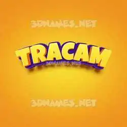 tracam in Orange Toon style - 3D name wallpaper