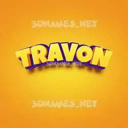 travon in Orange Toon style - 3D name wallpaper