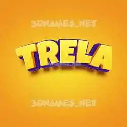 trela in Orange Toon style - 3D name wallpaper