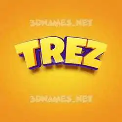 trez in Orange Toon style - 3D name wallpaper