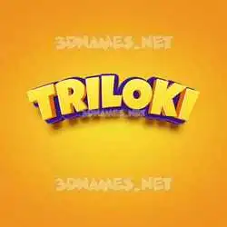 triloki in Orange Toon style - 3D name wallpaper