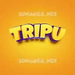 tripu in Orange Toon style - 3D name wallpaper