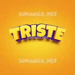 triste in Orange Toon style - 3D name wallpaper