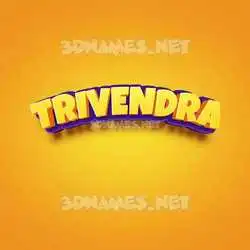 trivendra in Orange Toon style - 3D name wallpaper