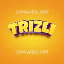 trizli in Orange Toon style - 3D name wallpaper