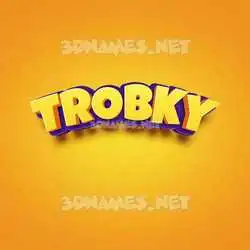 trobky in Orange Toon style - 3D name wallpaper