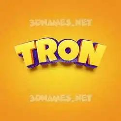 tron in Orange Toon style - 3D name wallpaper