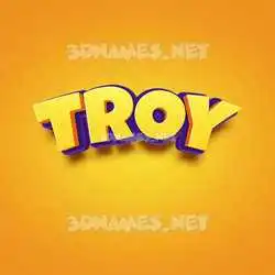 troy in Orange Toon style - 3D name wallpaper