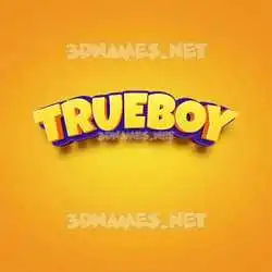 trueboy in Orange Toon style - 3D name wallpaper
